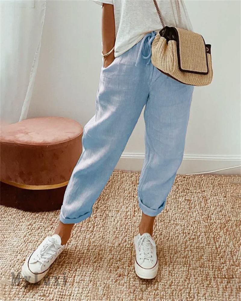 💕58% RABATT💕Lässige Baumwoll- und Leinenhosen für Damen