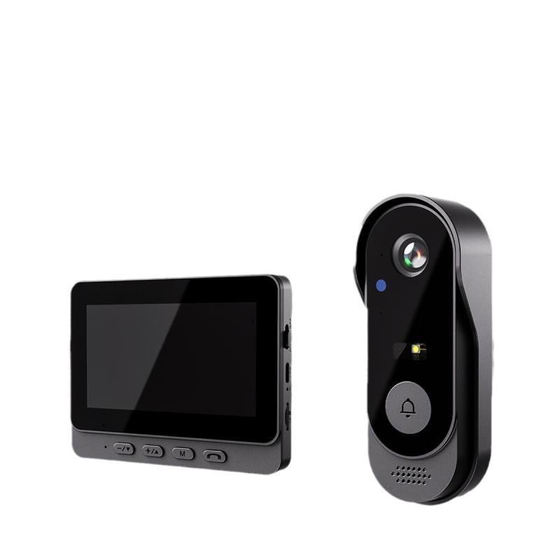 Drahtlose Türklingel-Kamera: 1080P, 170°-Winkel, 4,3-Zoll-Bildschirm, IPX65-Outdoor-Wasserdichtigkeit, Nachtsicht