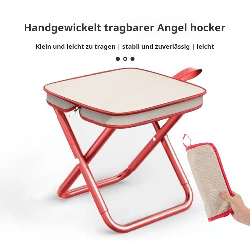 Ein tragbarer Hocker, den Sie mitnehmen können
