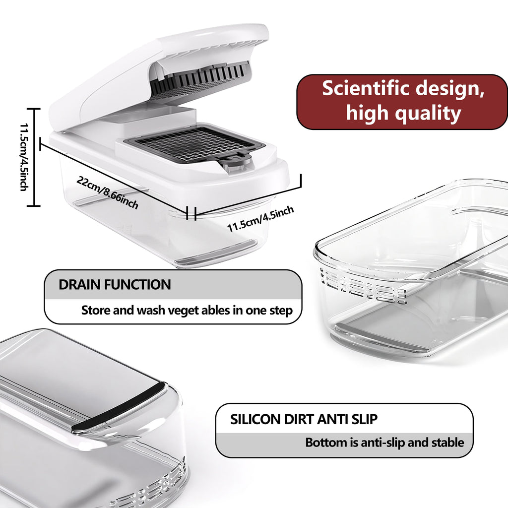 Vegetable Chopper,15-in-1 Multifunctional Food Chopper,Professional Onion Chopper with 8 Blades,Vegetable Cutter with Container for Salad