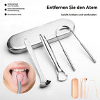 Zungenreiniger-Set aus Edelstahl