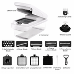 Vegetable Chopper,15-in-1 Multifunctional Food Chopper,Professional Onion Chopper with 8 Blades,Vegetable Cutter with Container for Salad