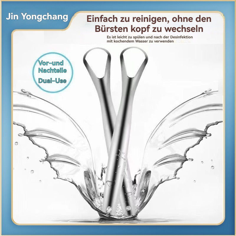 Zungenreiniger-Set aus Edelstahl