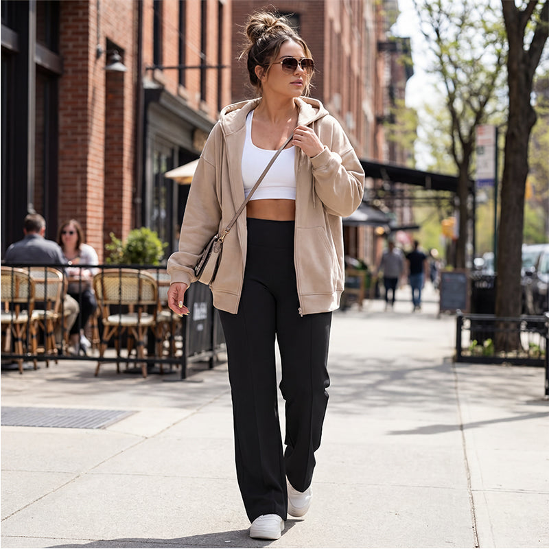 💗OSTERANGEBOT - 50% RABATT💕 Damen-Freizeithose mit hohem Bund und weitem Bein👖Ihr neues Lieblingsstück für mühelose Eleganz