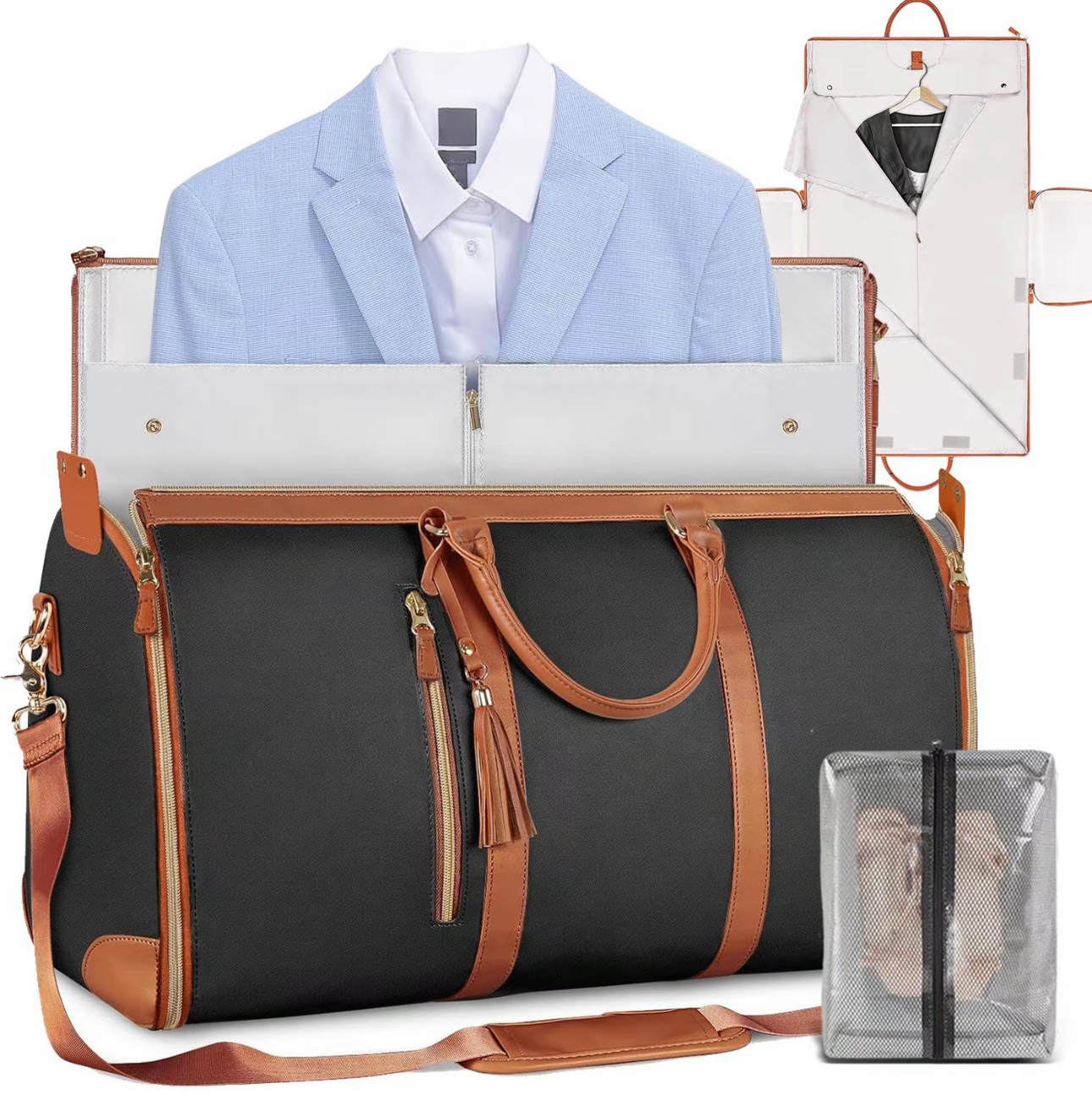 Luxus Reise-Duffel Bag, Kleidertasche für Reisen, Carry-On mit Griff, Unisex, Weekender, Übernachtung, Fitnessstudio, Handgepäck