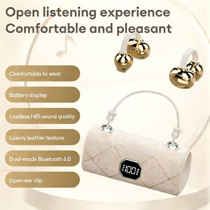❤️Modische kabellose Clip-On-Kopfhörer mit Handtasche❤️
