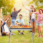 Outdoor Grillset – Klappbarer Edelstahl-Kohlegrill für Camping, Garten und BBQ🔥🍖