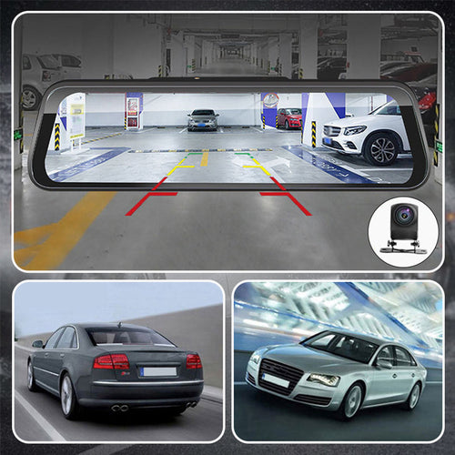 10" 1080P Rückspiegel-Dashcam - Nachtsicht & Parkmodus für Auto-DVR - Inkl. 64GB Speicherkarte