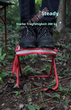 Ein tragbarer Hocker, den Sie mitnehmen können