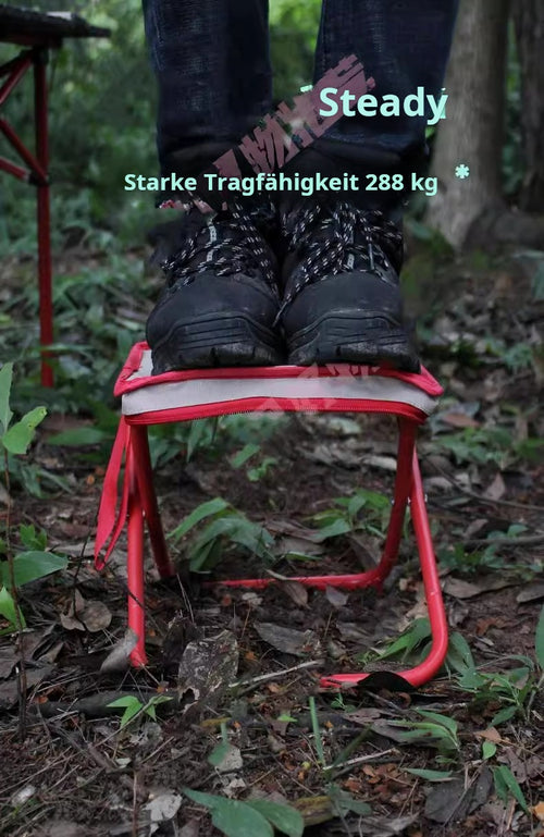 Ein tragbarer Hocker, den Sie mitnehmen können
