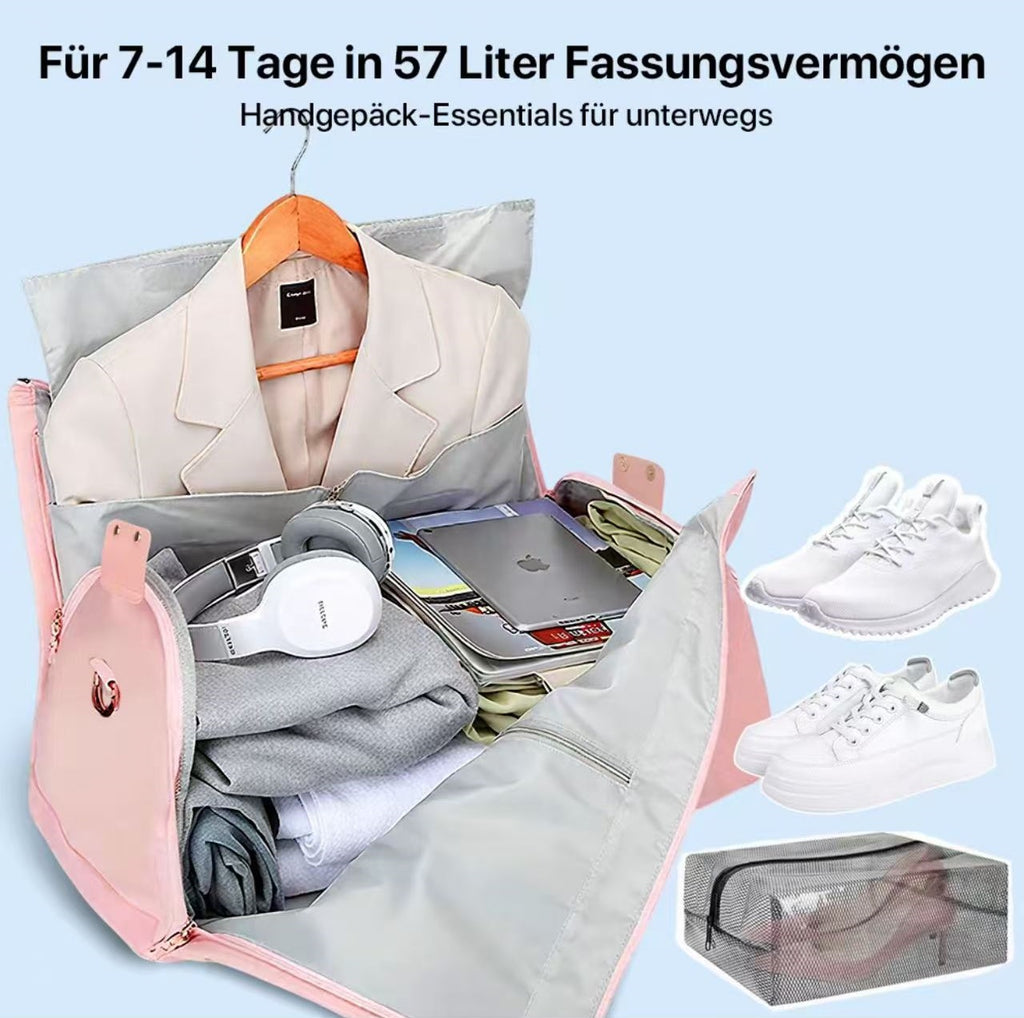 Luxus Reise-Duffel Bag, Kleidertasche für Reisen, Carry-On mit Griff, Unisex, Weekender, Übernachtung, Fitnessstudio, Handgepäck