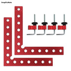 Snapfixmate Eckenspanner für die Holzbearbeitung – 90-Grad-Winkelklemmen (4er-Set), 5,5" x 5,5" aus Aluminiumlegierung; Positionier- und Spannwerkzeug für Schreiner, ideal für Bilderrahmen, Kisten, Schränke oder Schubladen