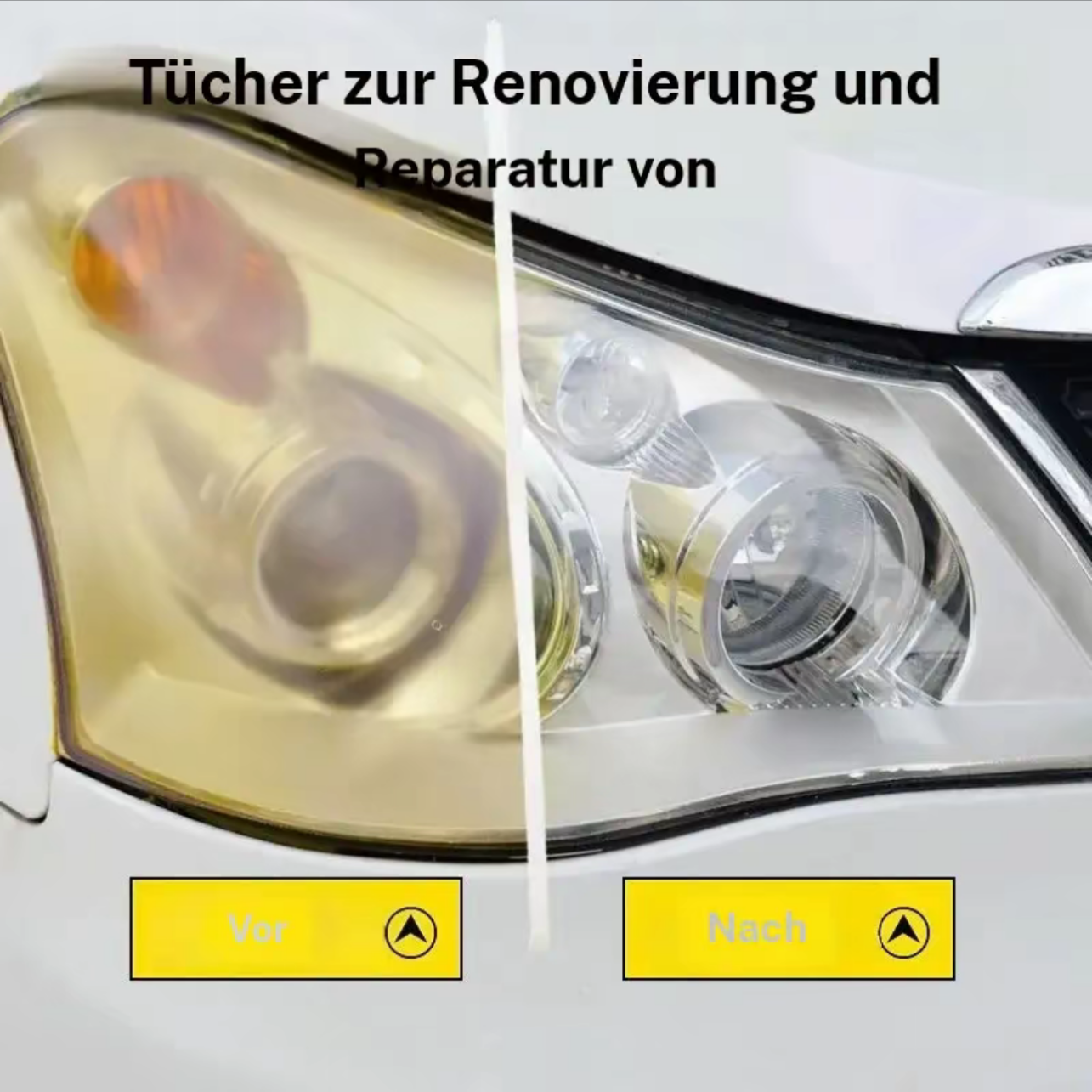 Automotive Scheinwerferrestaurierung &reparatur Wischsets - Scheinwerferlinse Politur,Kratzer und Vergilbung entfernen, Sofortige Aufhellung, Hochwirksame Reinigungslosung