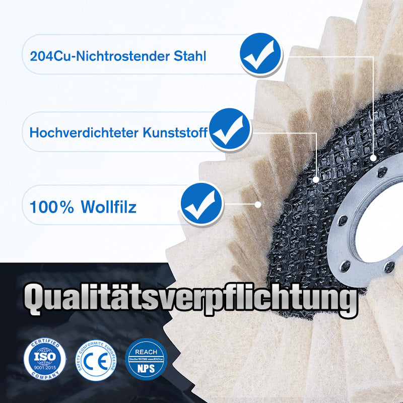 ⚡53 % RABATT !!✨ Wollpolierscheibe für Winkelschleifer – Hochglanz-Spiegelfinish! Langlebig Vielseitig! 🔧