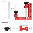 Snapfixmate Eckenspanner für die Holzbearbeitung – 90-Grad-Winkelklemmen (4er-Set), 5,5" x 5,5" aus Aluminiumlegierung; Positionier- und Spannwerkzeug für Schreiner, ideal für Bilderrahmen, Kisten, Schränke oder Schubladen