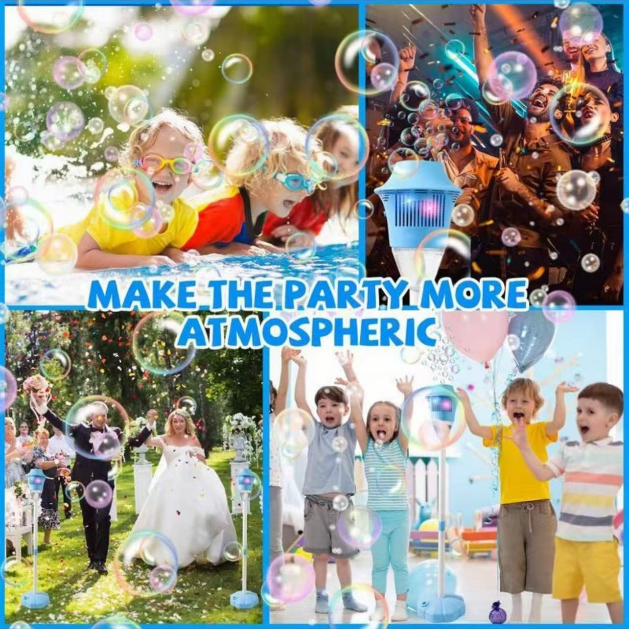 USB Rechargeable Bubble Machine, 1 Count Bubble Blower with Light & Music, Outdoor Romantic Toy for Wedding & Party & Garden