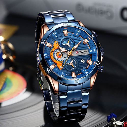 CURREN 8402 Herrenuhr aus Edelstahl