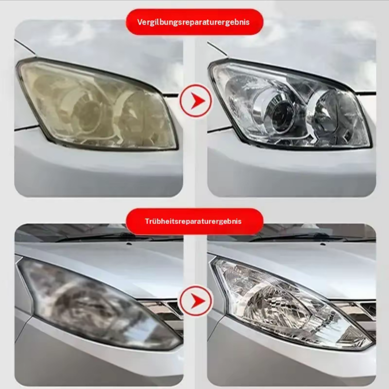 Automotive Scheinwerferrestaurierung &reparatur Wischsets - Scheinwerferlinse Politur,Kratzer und Vergilbung entfernen, Sofortige Aufhellung, Hochwirksame Reinigungslosung