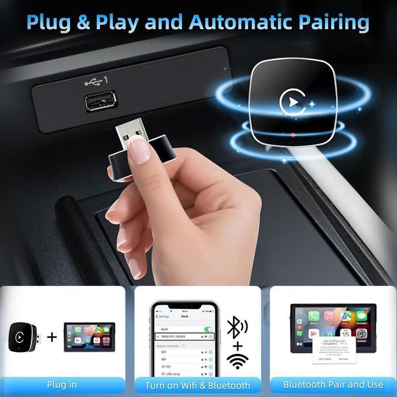 2026 Wireless Carplay Adapter für iPhone / Android, schnelle Verbindung, keine Latenz, Freisprecheinrichtung, elektronisches Ladegerät, Carplay Dongle