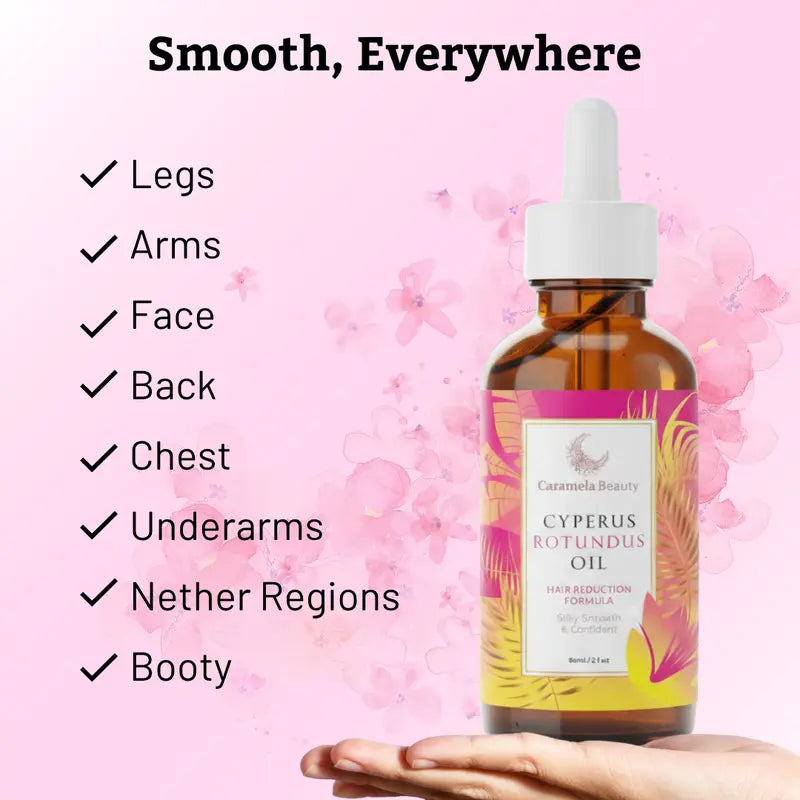 Caramela Beauty Cyperus Rotundus Öl zur natürlichen Haarreduktion - 60 ml/2 oz