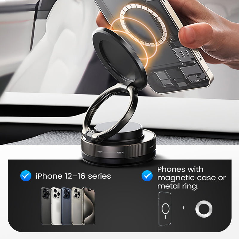 360° einstellbarer magnetischer Vakuum-Telefonhalter