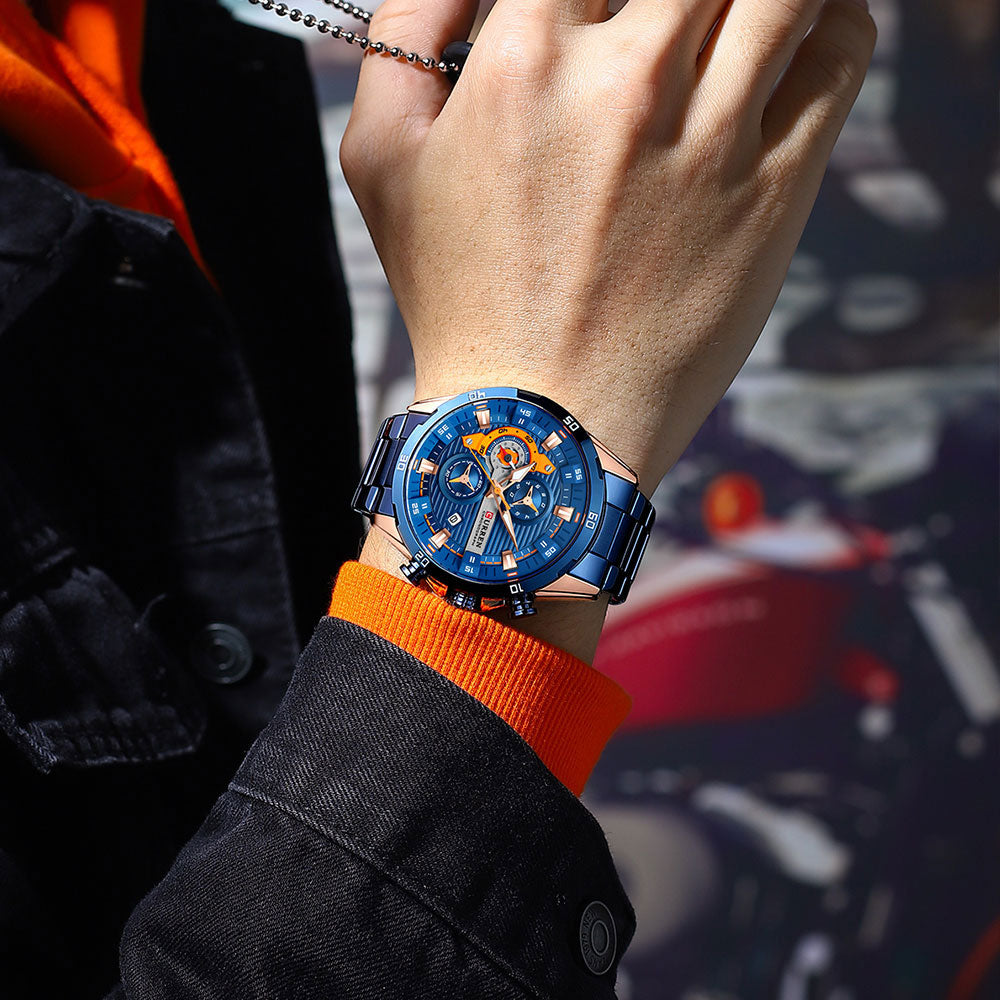 CURREN 8402 Herrenuhr aus Edelstahl