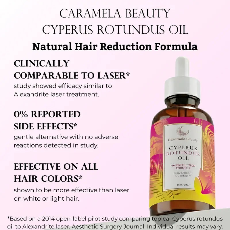Caramela Beauty Cyperus Rotundus Öl zur natürlichen Haarreduktion - 60 ml/2 oz