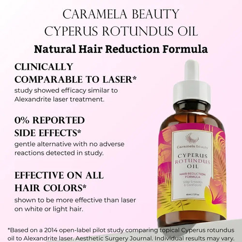 Caramela Beauty Cyperus Rotundus Öl zur natürlichen Haarreduktion - 60 ml/2 oz