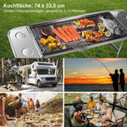 Outdoor Grillset – Klappbarer Edelstahl-Kohlegrill für Camping, Garten und BBQ🔥🍖
