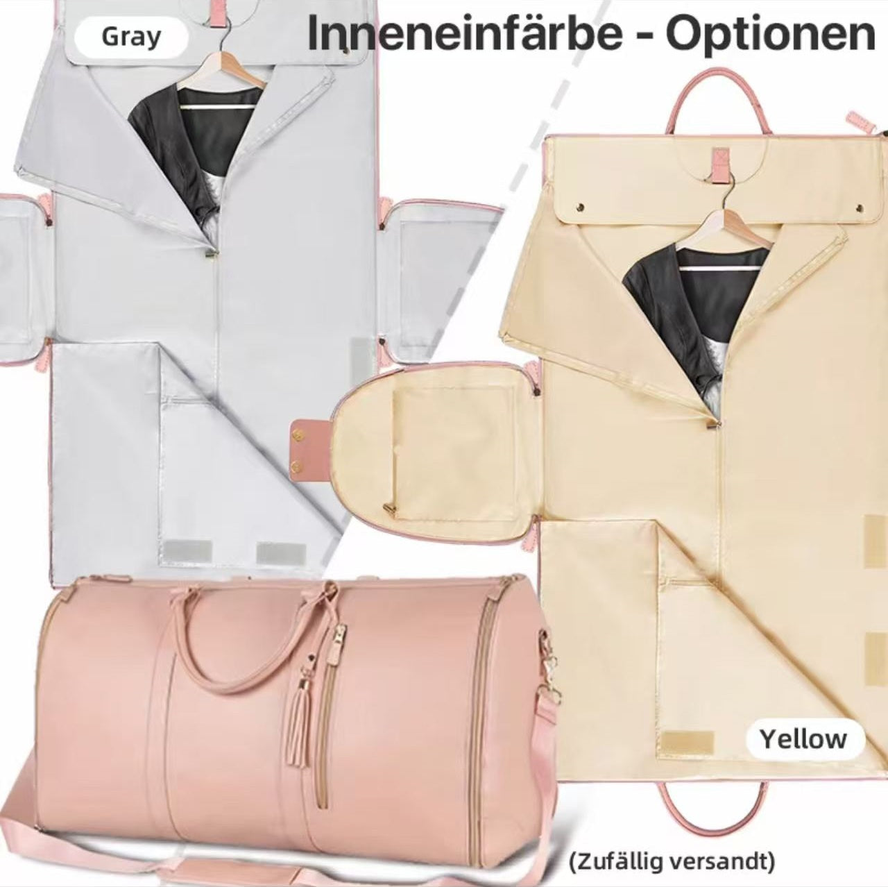 Luxus Reise-Duffel Bag, Kleidertasche für Reisen, Carry-On mit Griff, Unisex, Weekender, Übernachtung, Fitnessstudio, Handgepäck