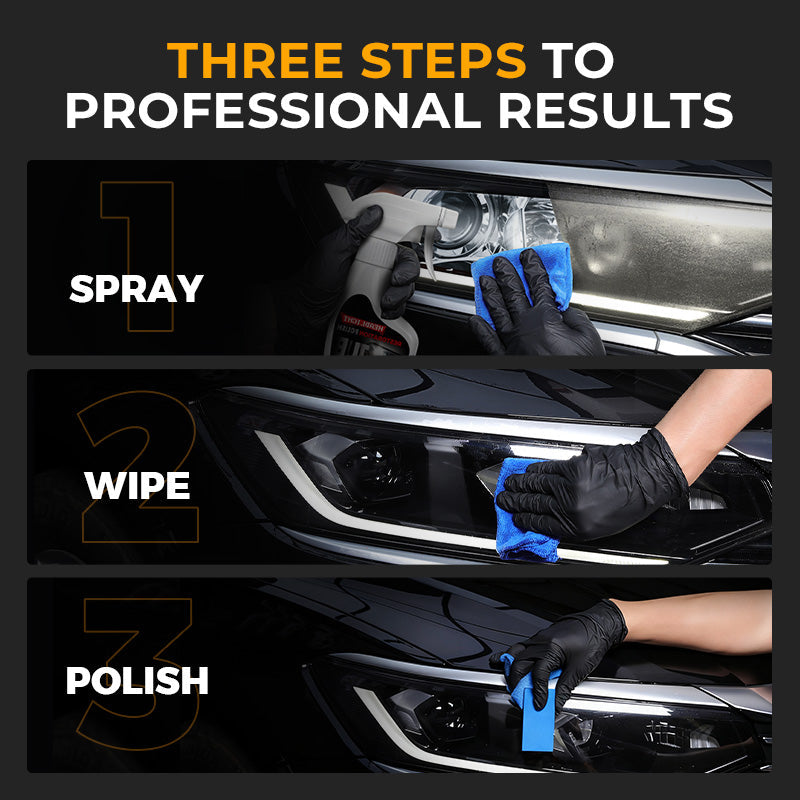 180 ml Professioneller Scheinwerfer-Aufbereiter für Autos mit Schwamm🧽🚗