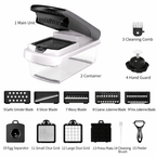 Vegetable Chopper,15-in-1 Multifunctional Food Chopper,Professional Onion Chopper with 8 Blades,Vegetable Cutter with Container for Salad