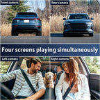 4-Kanal-Auto-Armaturenbrettkamera, Plug and Play (ohne Batterie), 1080P Auto-DVR mit 64 GB Speicherkarte, HD-Bildschirm, vorne, hinten, links und rechts, keine Batterie