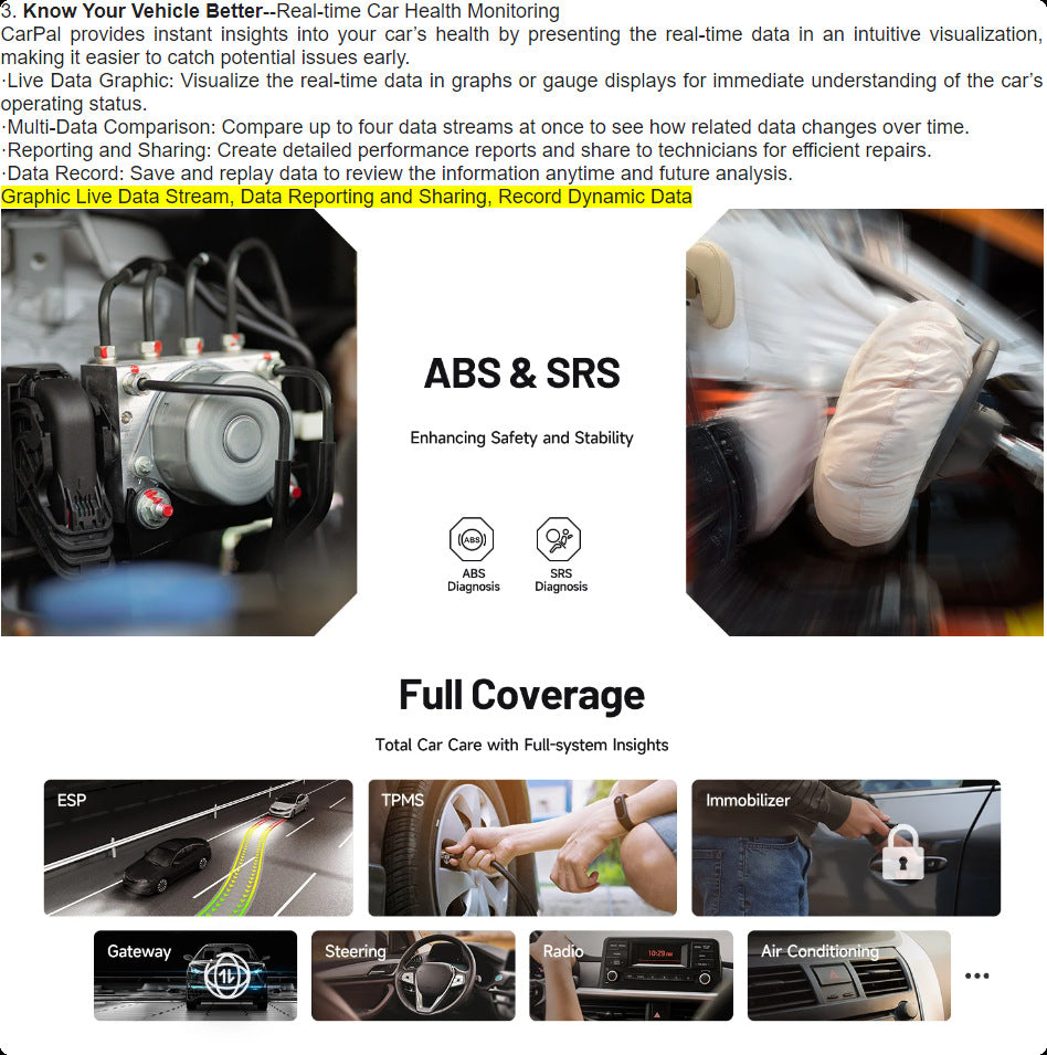 Carpal OBD2-Scanner für die Fahrzeugdiagnose aller Systeme