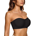 💞 Damen-Trägerloser Push-up-Bandeau-BH, rutschfest, kabellos, stützend, gepolstert, nahtlos, bequem, aus Jelly-Material