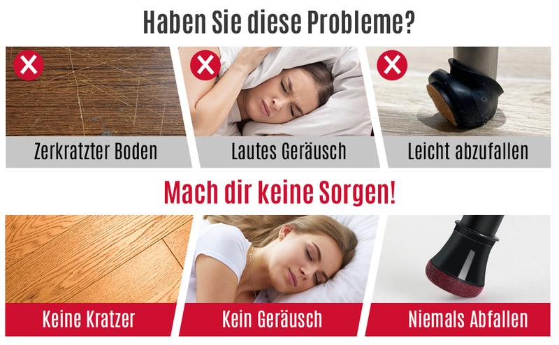 24 Pcs Stuhlbeinkappen, Schwarz Schutzkappen für Stuhlbeine