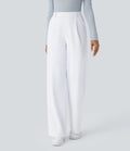 Arbeits hose mit hoher Taille und Seitentaschen gerades Bein