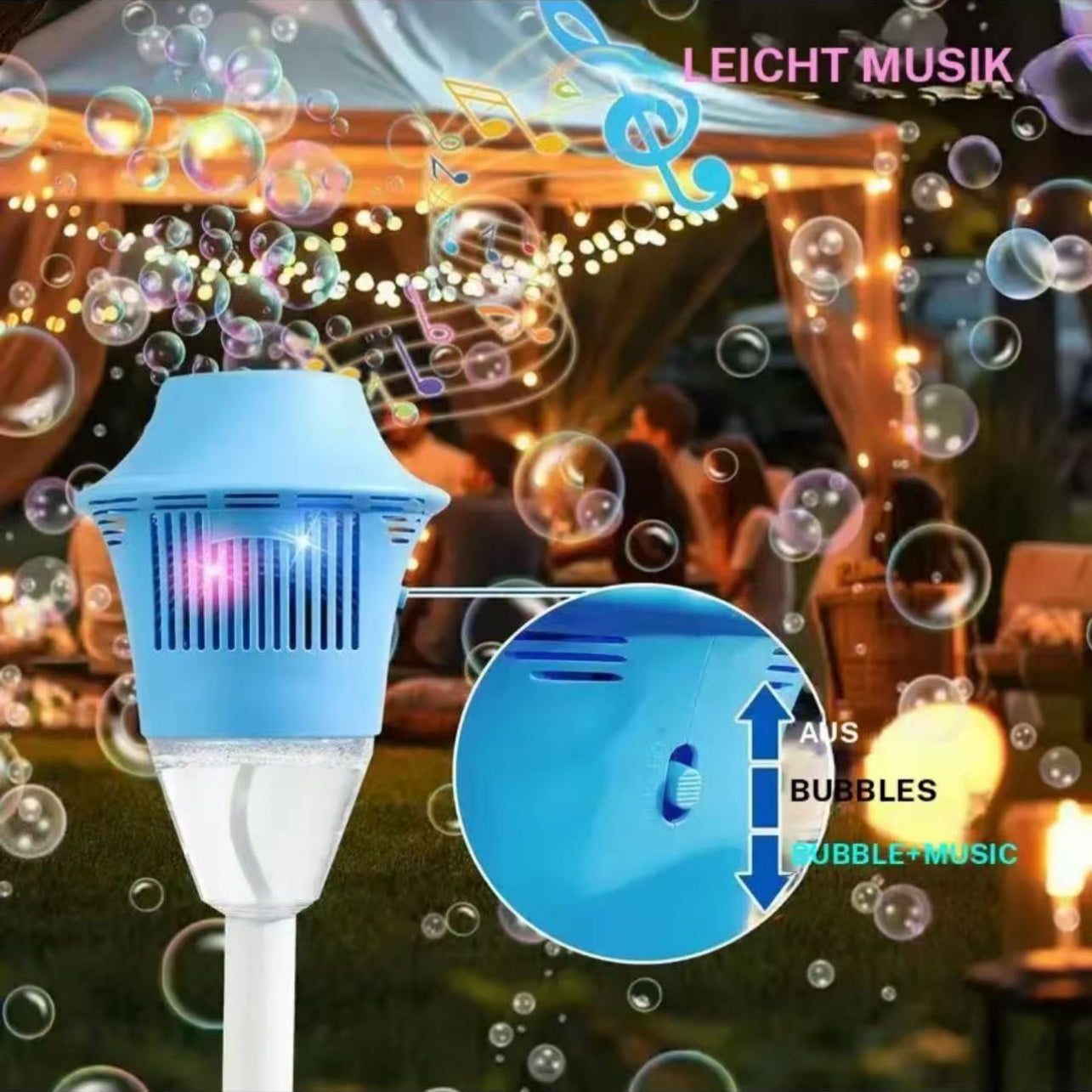 USB Rechargeable Bubble Machine, 1 Count Bubble Blower with Light & Music, Outdoor Romantic Toy for Wedding & Party & Garden