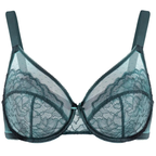 💜Enchante Floral Lace Plus Size Underwire Unlined Unpadded Minimizer Full Coverage Bra Women's Wear Comfortable Breathable Mesh Cup