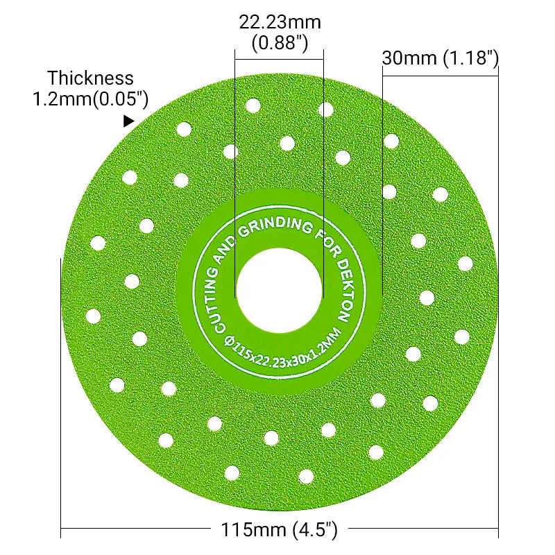 LOZLIN 1 Stk. / 3 Stk. 115 mm Diamant-Trennscheiben zum Schneiden und Schleifen von Fliesen, Marmor und Keramik – 45° abgeschrägte Trennscheibe mit porösem Design – Zubehör für Winkelschleifer