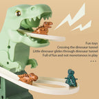 Dinosaur Kletter-Rennbahn-Spielzeug – Automatische Treppensteiger-Autorennbahn mit Lichtern & Musik für Kinder