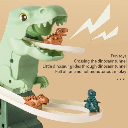 Dinosaur Kletter-Rennbahn-Spielzeug – Automatische Treppensteiger-Autorennbahn mit Lichtern & Musik für Kinder