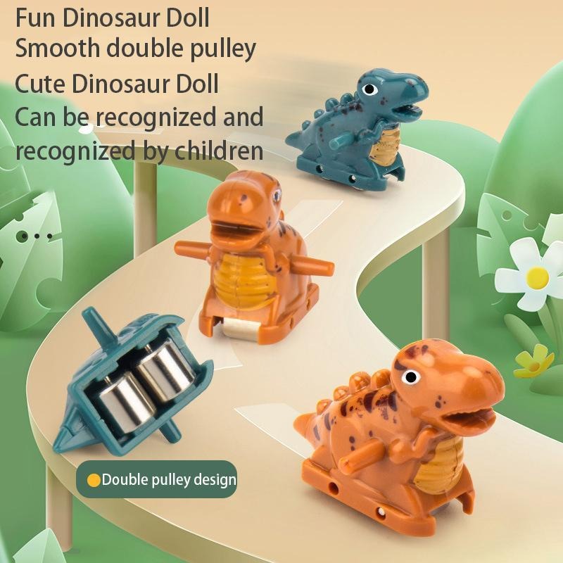 Dinosaur Kletter-Rennbahn-Spielzeug – Automatische Treppensteiger-Autorennbahn mit Lichtern & Musik für Kinder