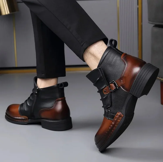 👞🔥JETZT 50 % RABATT! ⏰ Herren-Ankle-Boots aus echtem Leder – Strapazierfähig, stylisch und ganztägiger Tragekomfort für Freizeit und Beruf 🔧