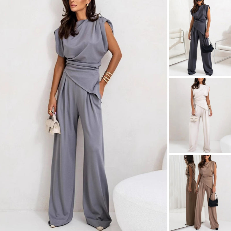 🌟 Elegant solid color two-piece set|Buy more and save more, unlock a high-end 👗 atmosphere