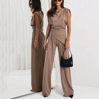 🌟 Elegant solid color two-piece set|Buy more and save more, unlock a high-end 👗 atmosphere