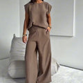 🎉Hot Sale 49% OFF🎉Women’s 2-Piece T-Shirt & Wide Leg Dress Pants Set👗