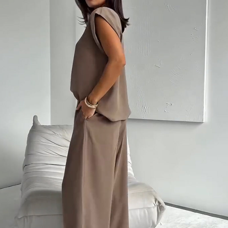 🎉Hot Sale 49% OFF🎉Women’s 2-Piece T-Shirt & Wide Leg Dress Pants Set👗