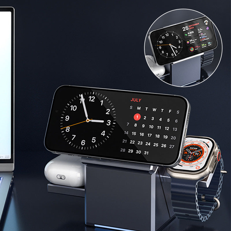 ⚡️ Exklusiver Sale – 55 % Rabatt! 📱 3-in-1 Faltbare Magnetladestation – Perfekt für Zuhause, Büro und unterwegs ✨ | 15 W Schnellladung, für mehrere Geräte und kompakt! 📱⌚