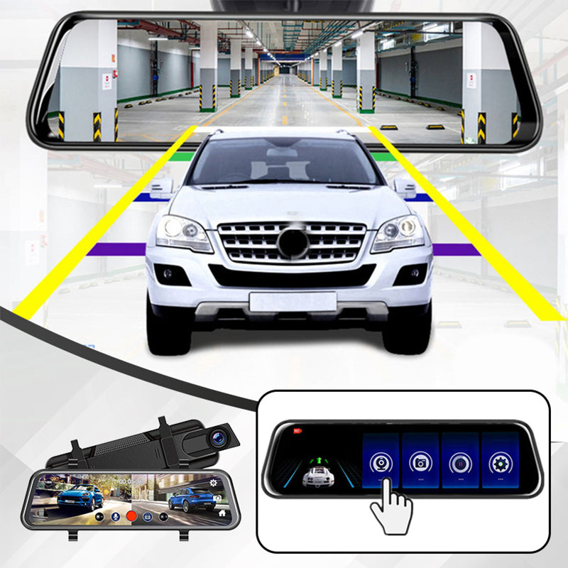 10" 1080P Rückspiegel-Dashcam - Nachtsicht & Parkmodus für Auto-DVR - Inkl. 64GB Speicherkarte
